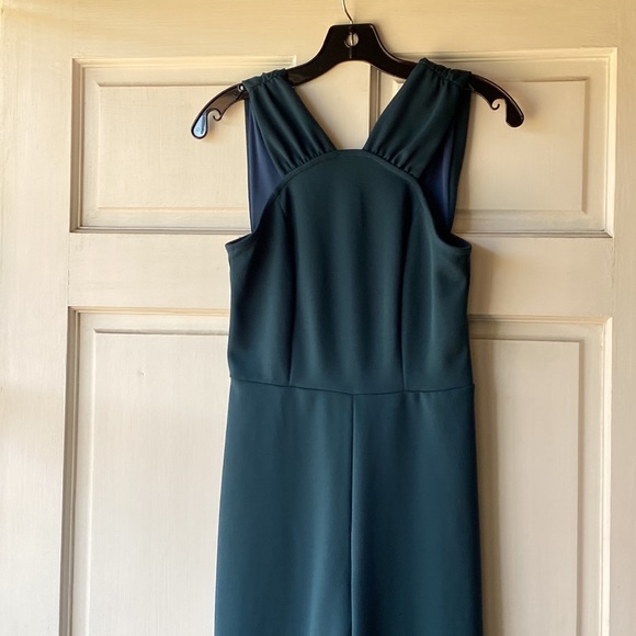 The Vanity Room Emerald Green Teal Sleeveless Cropped Jumpsuit Size S - Picture 3 of 6